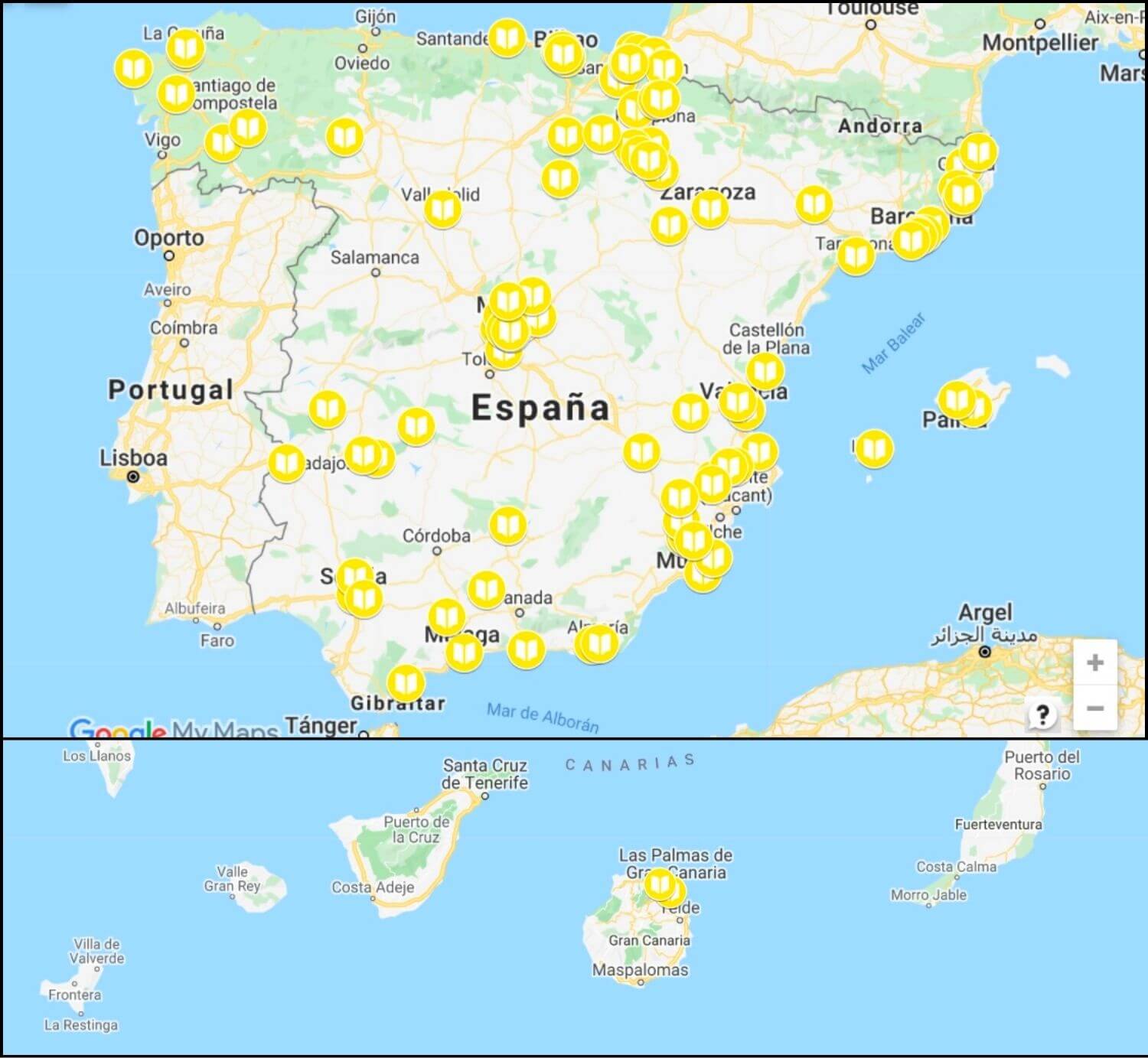 Mapa de lectores Un verano en Meditemar